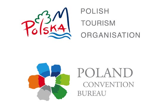 Logo van de Polish Tourism Organisation en van de Poland Convention Bureau