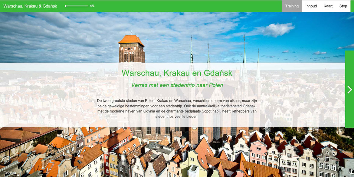 Nieuw: ETraining Warschau, Krakau en Gdansk