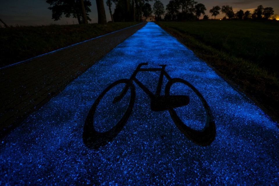 lichtgevende fietsroute bij Lidzbark lichtgevende fietsroute bij Lidzbark