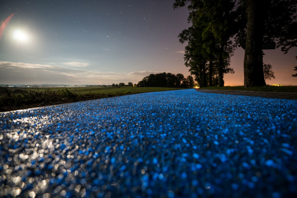 lichtgevende fietsroute bij Lidzbark lichtgevende fietsroute bij Lidzbark