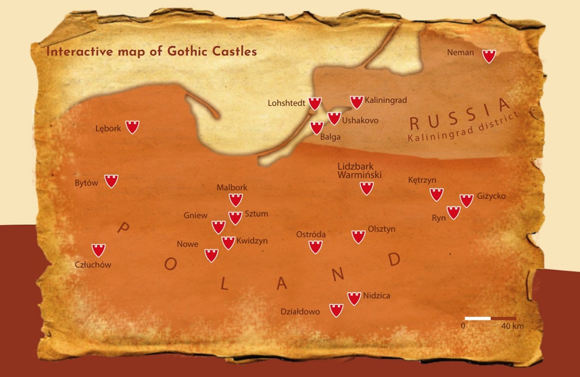 kaart met kastelen