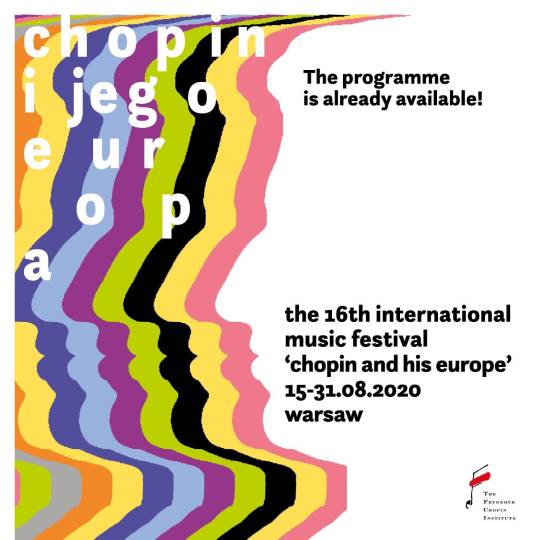 "Chopin and his Europe" – den 16. internasjonale musikkfestivalen, Warszawa, 15.-31.  august 2020