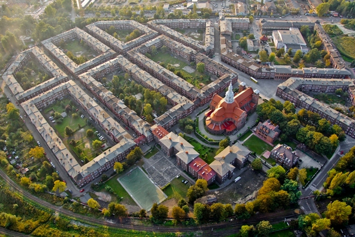 Nikiszowiec distriktet - panoramautsikt